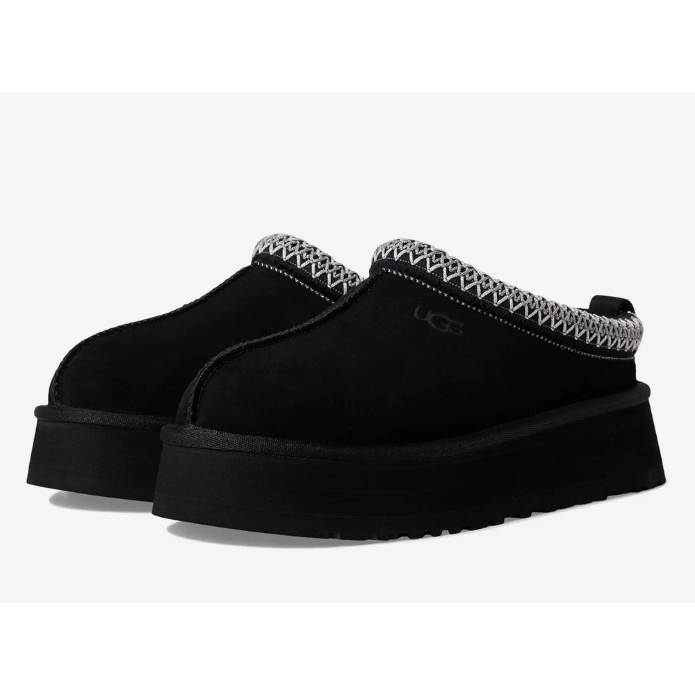 UGG Women's Tazz Platform Slipper in the black colorway Size 7 clasic
